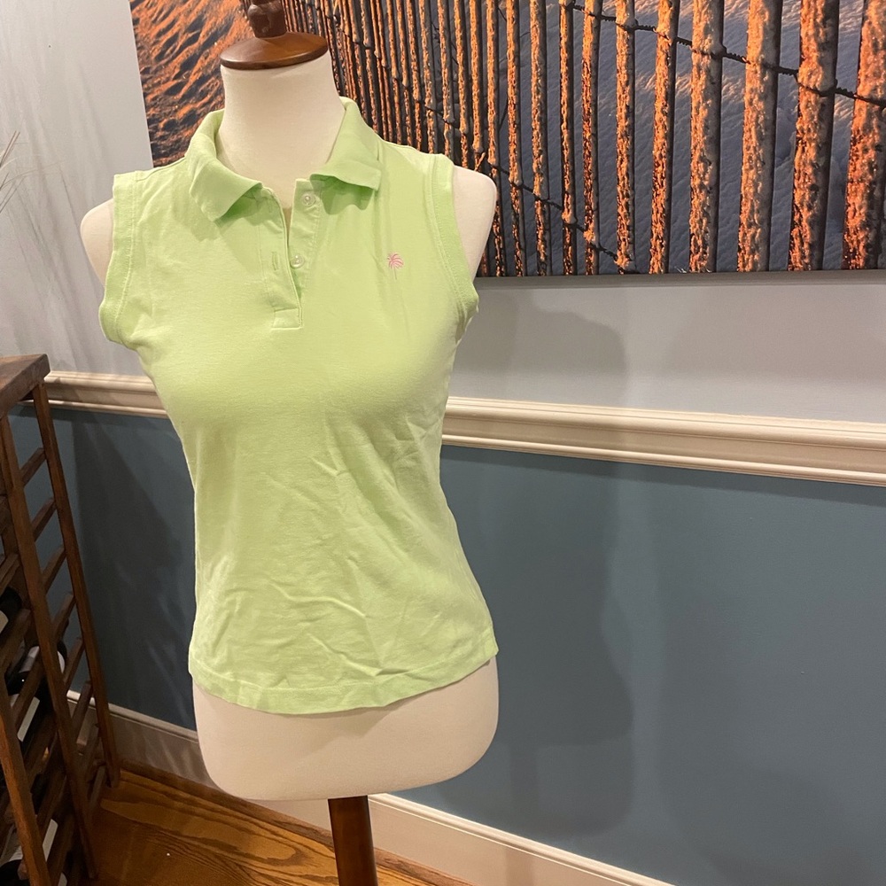 Lilly Pulitzer Light Green Sleeveless Polo Tank